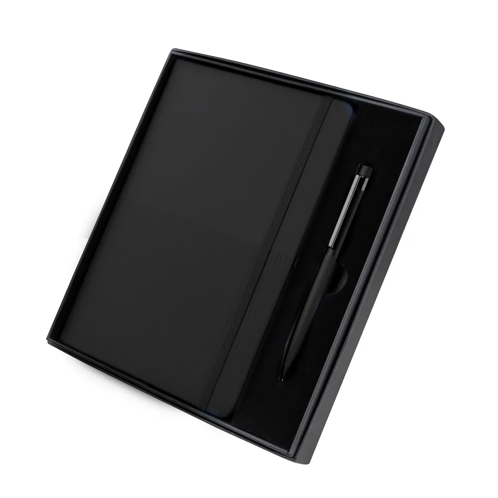 Kit Escritório Contendo, Caderno A5 Com Elástico e Caneta Metálica - alternativa
