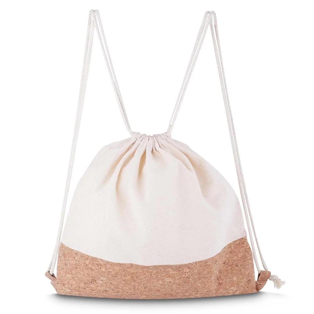 Sacola/mochila em Algodão e Cortiça 140g/m² (39x37x8,5cm) - alternativa